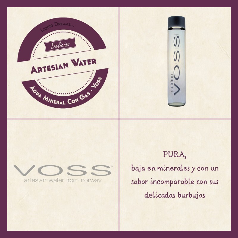 VOSS Fresa y Jengibre con gas Lata 33cl. Agua VOSS. 24 Unidades - Productos  Gourmet